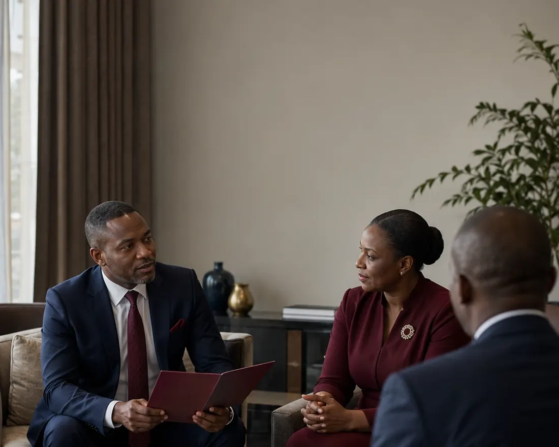 Réunion de conseil dans un salon d’affaires