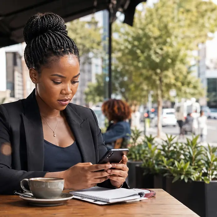 Jeune femme active gérant ses finances