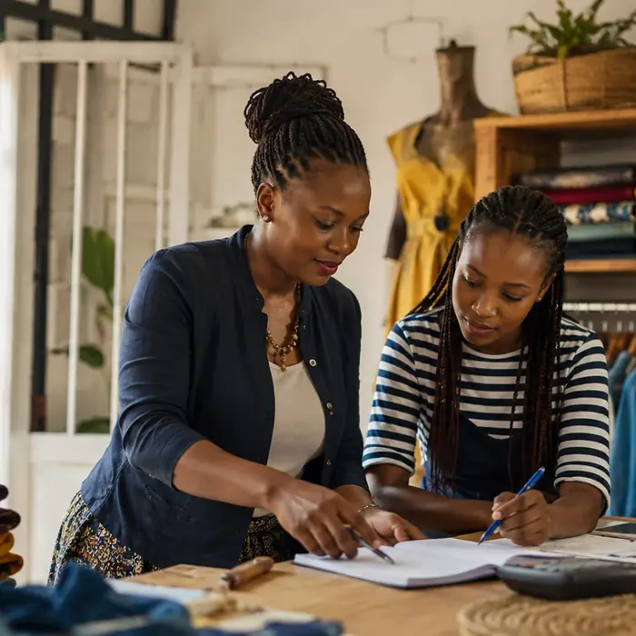Entrepreneure dans son commerce