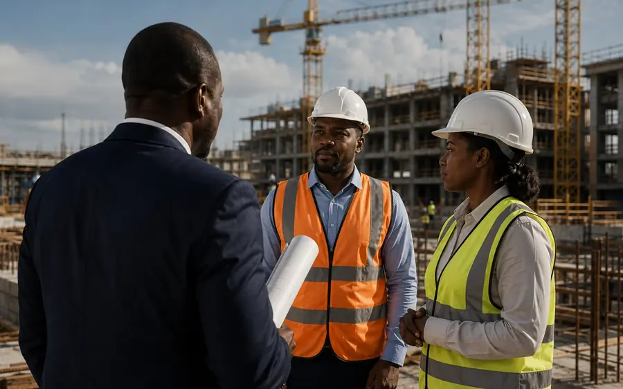 Visite de chantier avec un porteur de projet